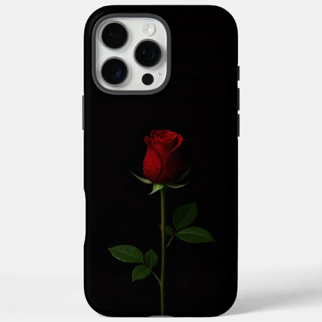 Schwarz 4 Luxe iPhone 16 Pro Max, Samtrote Rose Max Hülle (Rückseite)