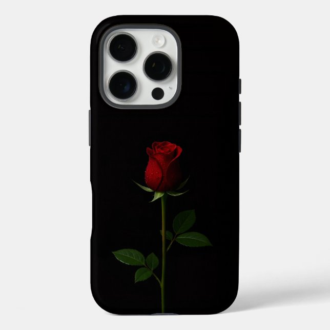 Schwarz 4 Luxe iPhone 16 Pro, Samtrote Rose Pro Hülle (Rückseite)