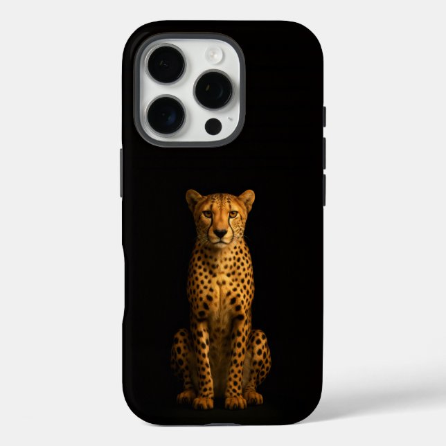 Schwarz 4 Luxe iPhone 16 Pro, Schlanker Gepard Pro Hülle (Rückseite)