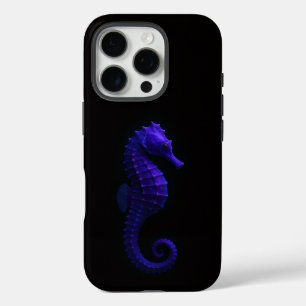 Schwarz 4 Luxe iPhone 16 Pro, Violetter Seepferdch Pro Hülle