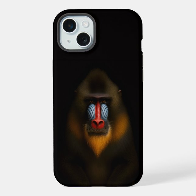 Schwarz 4 Luxe, Mandrillaffe iPhone 15 Plus Hülle (Rückseite)