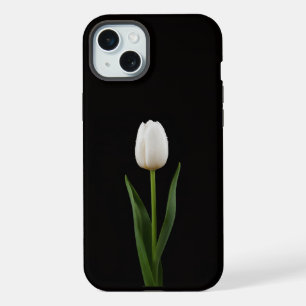 Schwarz 4 Luxe, Perlenweiß Tulpe iPhone 15 Plus Hülle