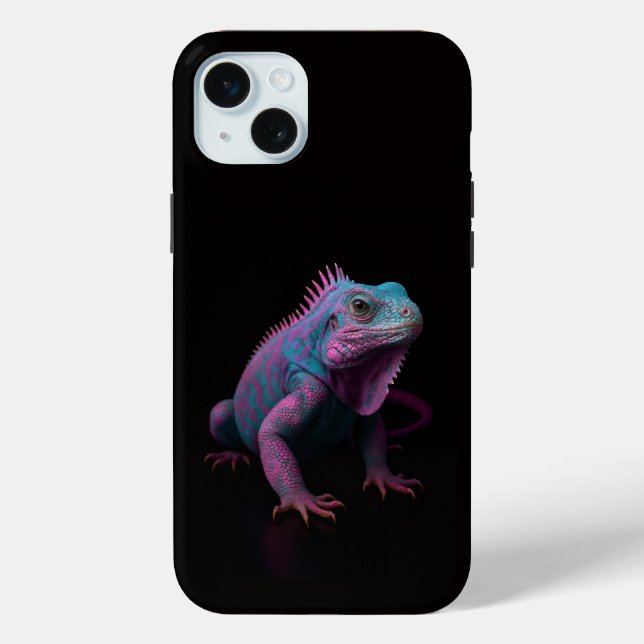 Schwarz 4 Luxe, Rosa Tropischer Leguan  Case-Mate iPhone Hülle (Rückseite)