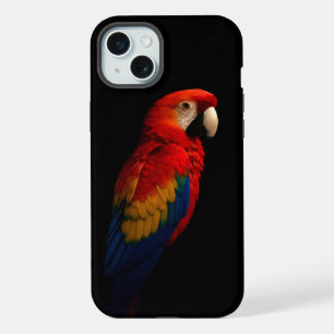 Schwarz 4 Luxe, Scharlachroter Papagei iPhone 15 Plus Hülle