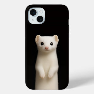 Schwarz 4 Luxe, stilvoller Hermelin iPhone 15 Plus Case-Mate iPhone Hülle