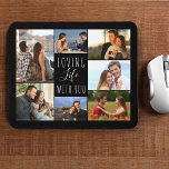 Schwarz-7-FotoCollage | Leben mit dir lieben Mousepad<br><div class="desc">Schwarzes Mauspad mit personalisiertem Foto. Die Fotovorlage ist für Sie bereit,  um Ihre 7 Ihrer Lieblingsfotos,  die im Uhrzeigersinn von oben verlassen,  hinzuzufügen. Die Formulierung lautet "liebevolles Leben mit dir" in eleganter,  handgeschriebener Schrift und magerer Schriftart-Typografie. Bitte stöbern Sie in meinem Shop für alternative Stile und Farben.</div>