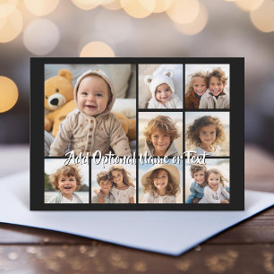 Schwarz 9 Foto Square Collage - mit Skriptweiß