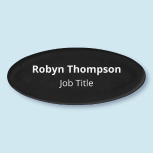 Schwarz-Acrylic Oval Form Name Markierung Magnetis Namenschild