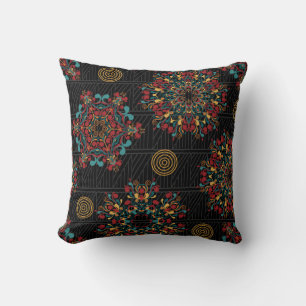 Schwarz-Afrikanisches Muster Reversible Pillow Kissen