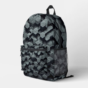 Schwarz-Anthrazit-Grauwabenkraut Bedruckter Rucksack
