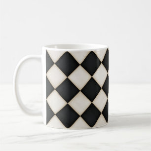 Schwarz & Antiquitäten Weißdiamanten Kaffeetasse