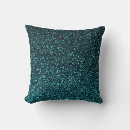 Schwarz aquamarin-blau funkelnd Glitzer Kissen