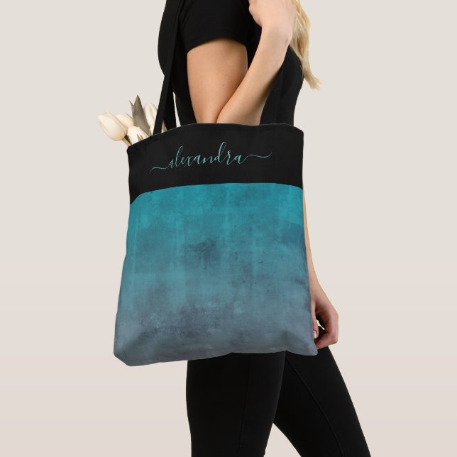 Schwarz Aquamarin Grau rustikale ombre elegant per Tasche (Von Nahem)