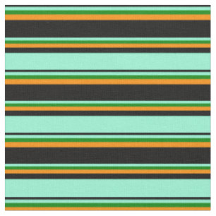 Schwarz, Aquamarine, grün und dunkelorange gefärbt Stoff