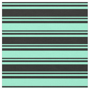 Schwarz-Aquamarine-Streifenmuster Stoff