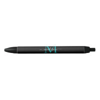 Schwarz Aquamariner Aqua Green Monogram Eleganter
