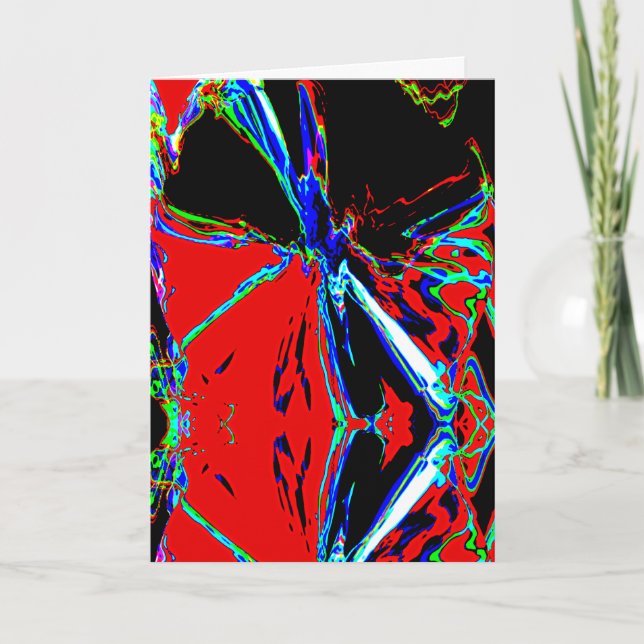 Schwarz auf Abstraktem Blume-Design Karte (Vorderseite)