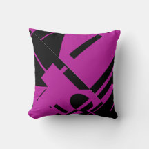 Schwarz auf Fuschia Diagonal Bold MCM Abstrakt aus