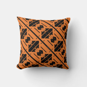 Schwarz auf orangefarbenen Diagonalen, die kleine  Kissen