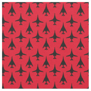 Schwarz auf Red B-1 Spirit Bomber Muster Fabric Stoff