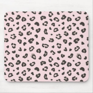 Schwarz auf rosa Leopard Print Mousepad