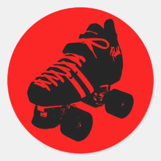 Schwarz auf Rot Roller Derby Skate Sticker