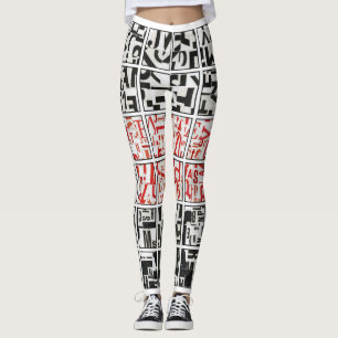 Schwarz auf Weiß mit roten Leggings