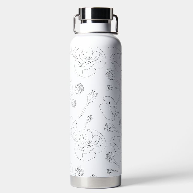Schwarz auf Weiß Trinkflasche (Rückseite)