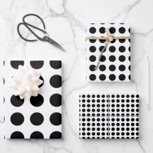 Schwarz auf Weiß Unterschiedliche Größen Horiz. Po Geschenkpapier Set