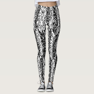 schwarz auf weiße avantakuläre Leggings