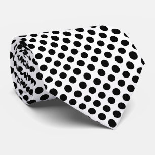 Schwarz auf weiße große Polka-Punkte Krawatte