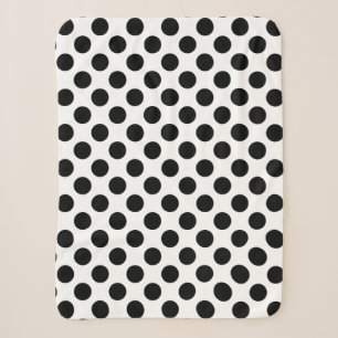 Schwarz auf weiße große Polka-Punkte Sherpadecke