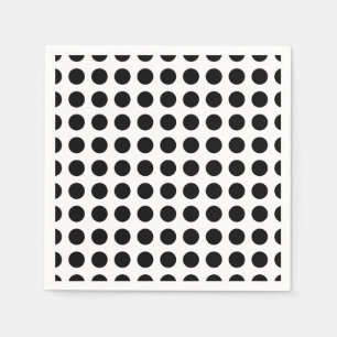 Schwarz auf weißem, horizontalem Polka-Dotierpapie Serviette