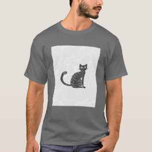 Schwarz auf weißem Katzenbild Vintag Kitten Pet Lo T-Shirt