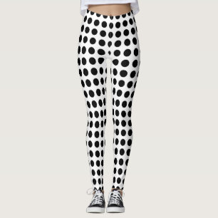Schwarz auf weißem Medium Größe Horizontal Polka P Leggings