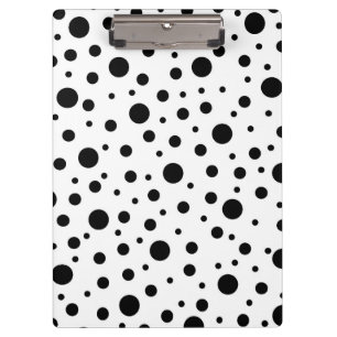 Schwarz auf weißem Polka-Dot-Muster Klemmbrett