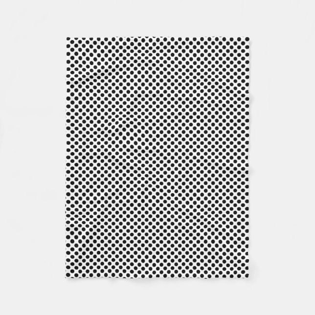 Schwarz auf weißen kleinen Polka-Punkten Fleecedecke (Vorderseite)