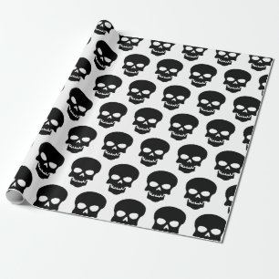 Schwarz auf weißen Schädeln Geschenkpapier