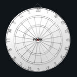 Schwarz auf weißer Tafel Dartscheibe<br><div class="desc">Fook Dartboards sind für die berühmten irischen Darts Spieler und ihre Freunde am St. Patrick's Day oder jeden Tag. Fook ist Steamy Raimon Original Kalligraphie Kunst.</div>