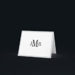 Schwarz auf weißes Monogramm gefaltet Danke Karte<br><div class="desc">Klassische und einfache schwarze mit Monogramm Initialen auf weiß gefaltet danke Karte (weiß innen leer) Toll für geschäftliche Korrespondenz.</div>