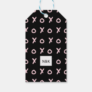 Schwarz & Baby Pink X O XO XO's Trendig Süß Geschenkanhänger