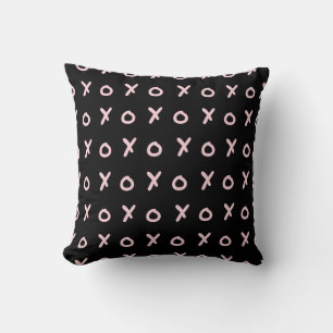 Schwarz & Baby Rosa X O XO XO's Trendig Süß Kissen