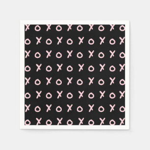 Schwarz & Baby Rosa X O XO XO's Trendig Süß Serviette