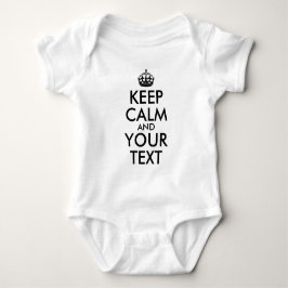 Schwarz Behalten Ruhe und Text Baby Strampler