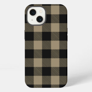 Schwarz Beige Buffalo Karo Karomuster iPhone Hülle