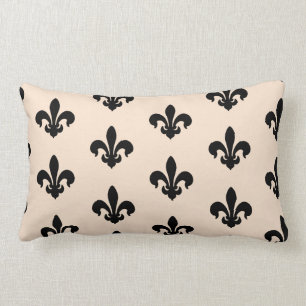 Schwarz-Beige-Lilie, Throw-Kissen Lendenkissen