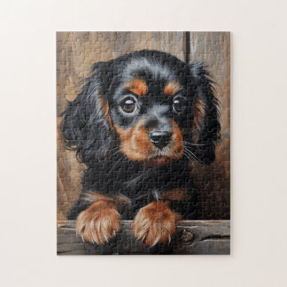 Schwarz-Bein-Cavalier-Welpe