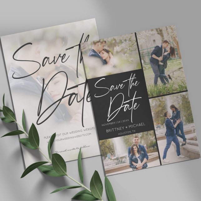 Schwarz-Bild-Collage Save The Date (Von Creator hochgeladen)