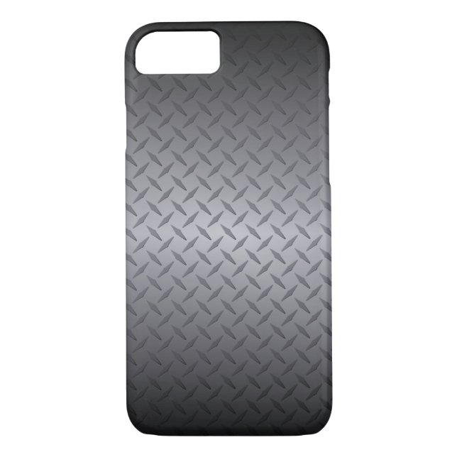 Schwarz bis Grau Diamondplate Stahl Hintergrundkun Case-Mate iPhone Hülle (Rückseite)
