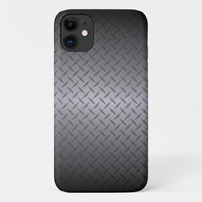 Schwarz bis Grau Diamondplate Stahl Hintergrundkun Case-Mate iPhone Hülle (Rückseite)